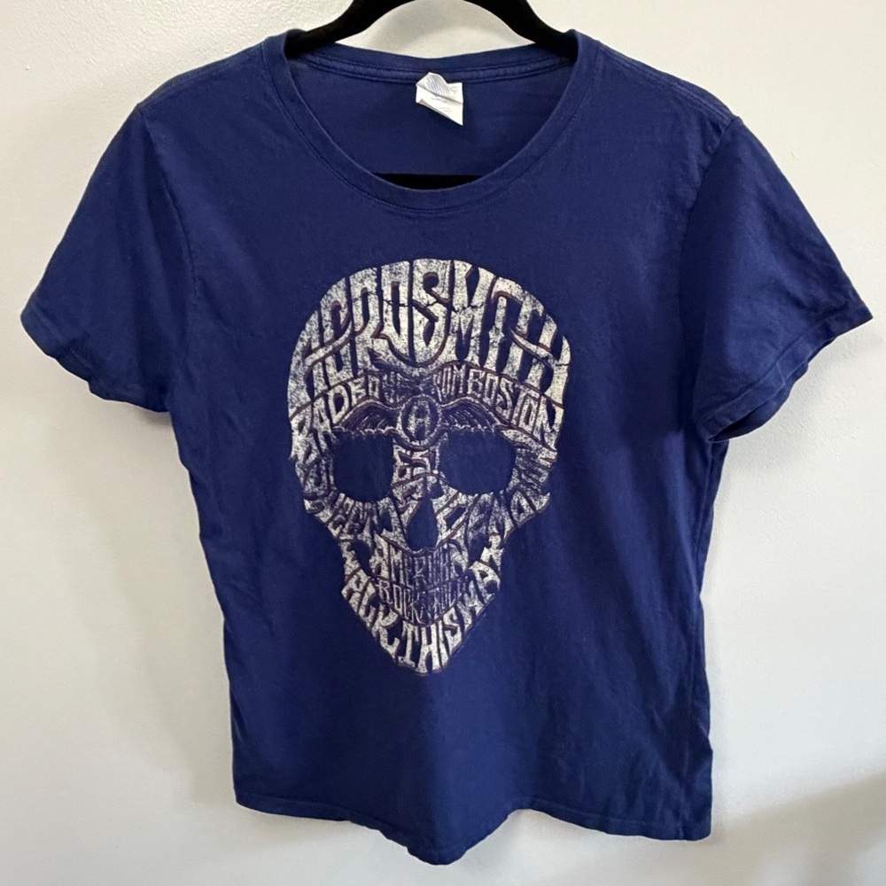 Aerosmith Blue Graphic Skull T-Shirt